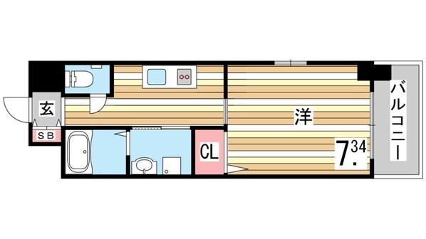 住吉駅 徒歩4分 4階の物件間取画像